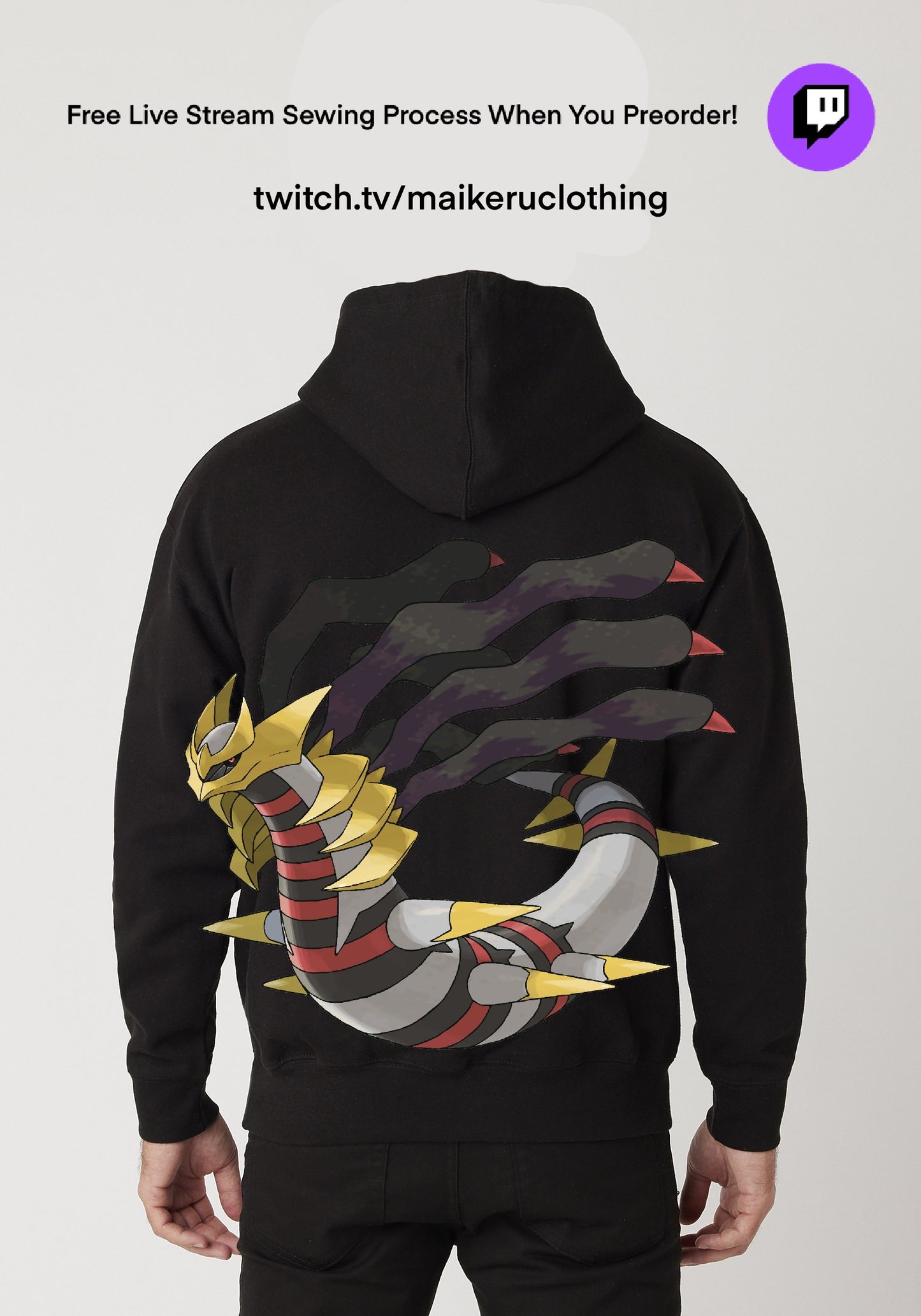 Giratina 8.5oz With Drawcords Black Hoodie [PREORDER]
